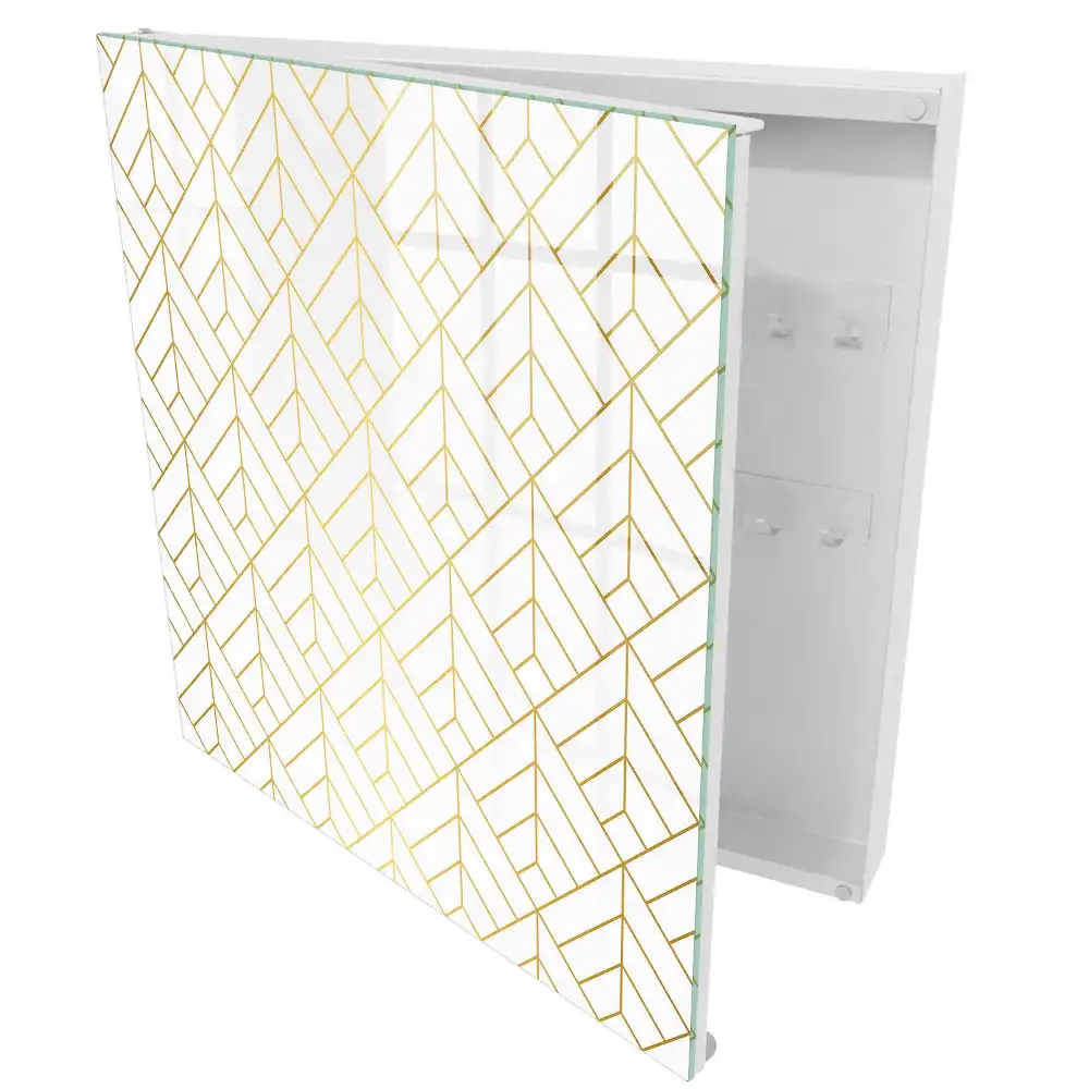 Moderní geometrický box na klíče v jasných barvách