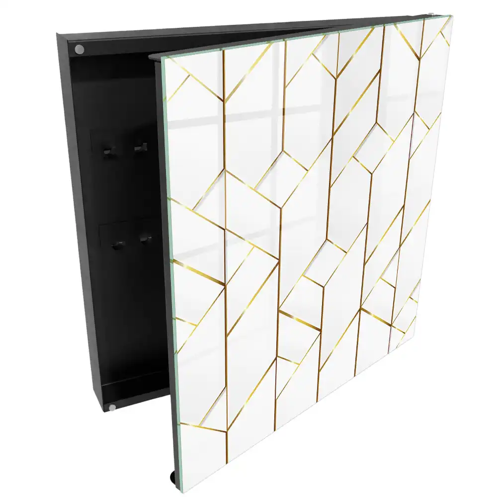 Nástěnná skříňka na klíče s elegantním geometrickým vzorem