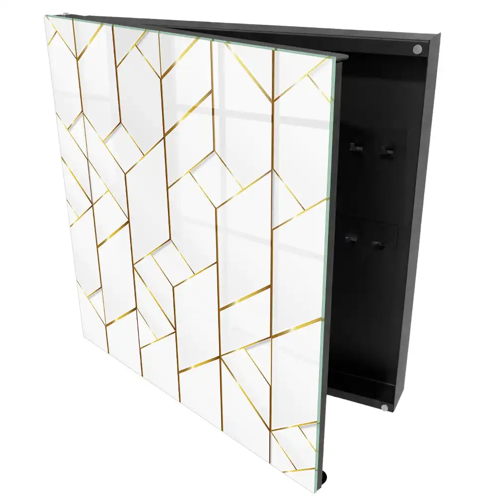 Nástěnná skříňka na klíče s elegantním geometrickým vzorem