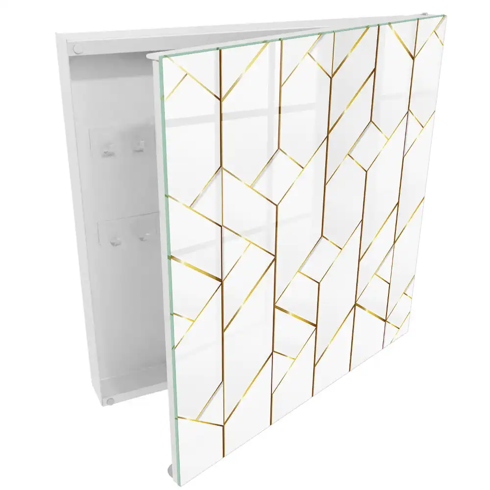 Nástěnná skříňka na klíče s elegantním geometrickým vzorem