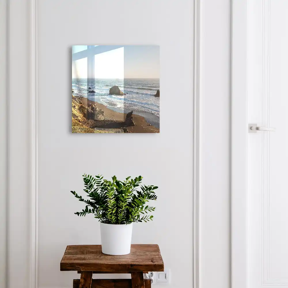 Nástěnná skříňka na klíče s motivem klidného pobřeží a oceánu