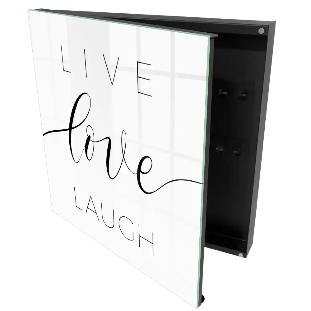 Box na klíče s motivačními slovy v minimalistickém stylu