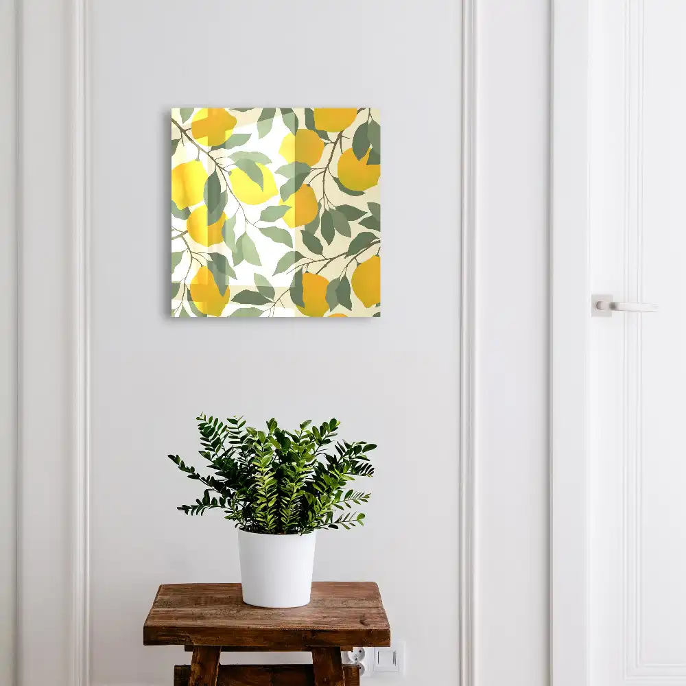 Nástěnná skříňka na klíče s motivem energických citronů na světlém pozadí