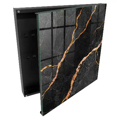 Elegantní box na klíče v designu kamene s oranžovými žilkami