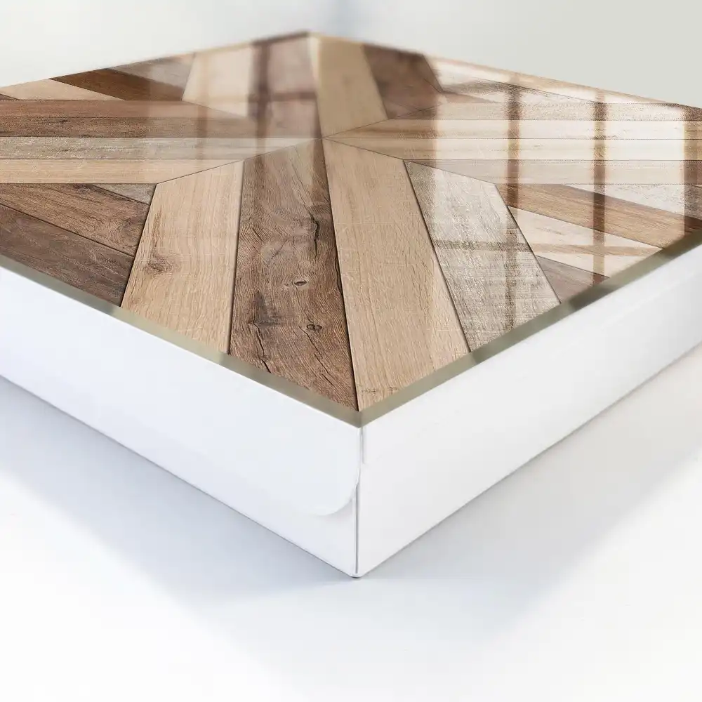 Dřevěný box na klíče s geometrickým motivem přírody