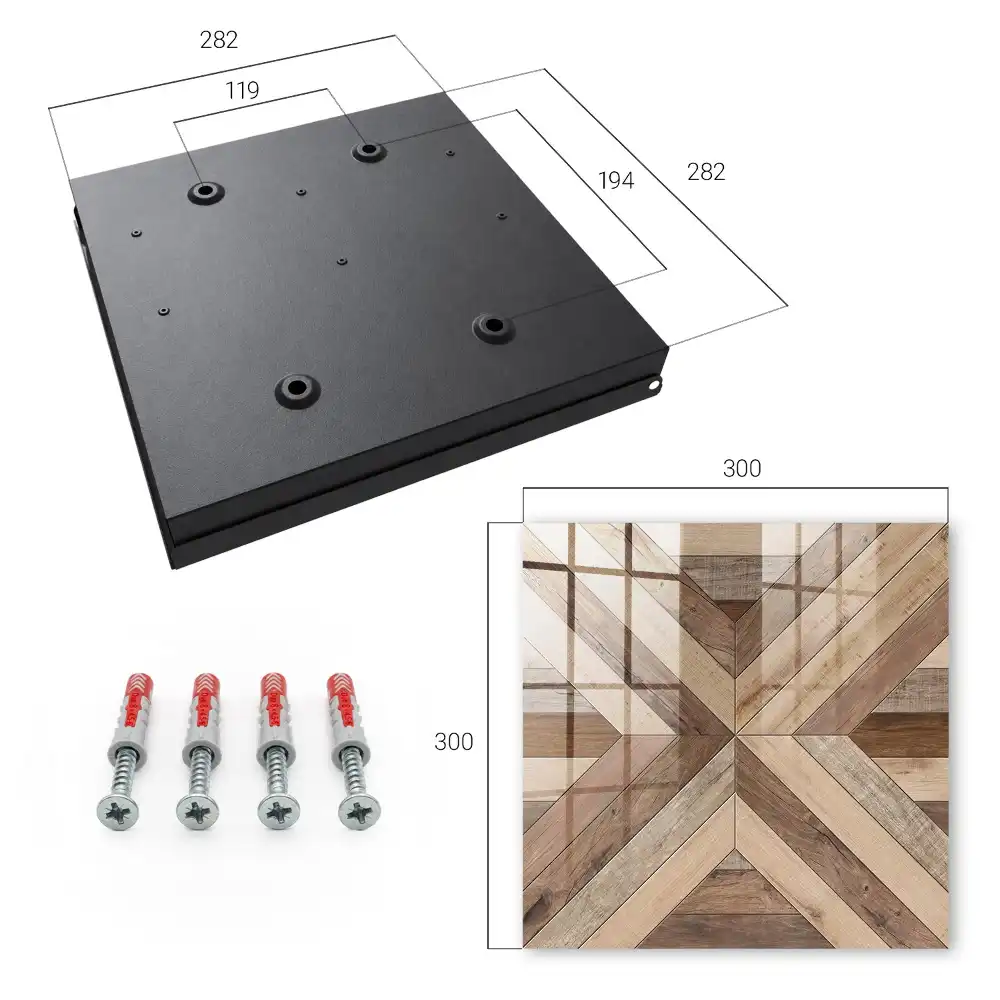 Dřevěný box na klíče s geometrickým motivem přírody