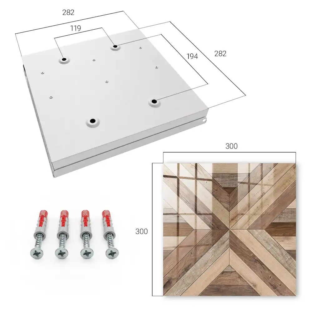 Dřevěný box na klíče s geometrickým motivem přírody