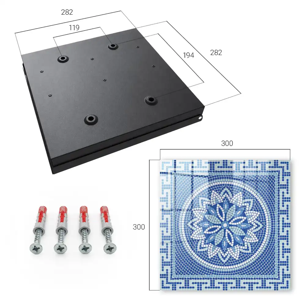Box na klíče s geometrickou mozaikou a květinovým vzorem