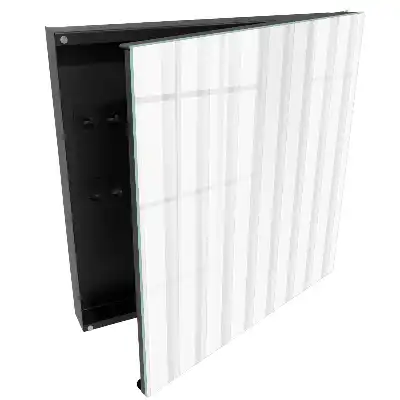 Minimalistická schránka na klíče se šedými svislými pruhy