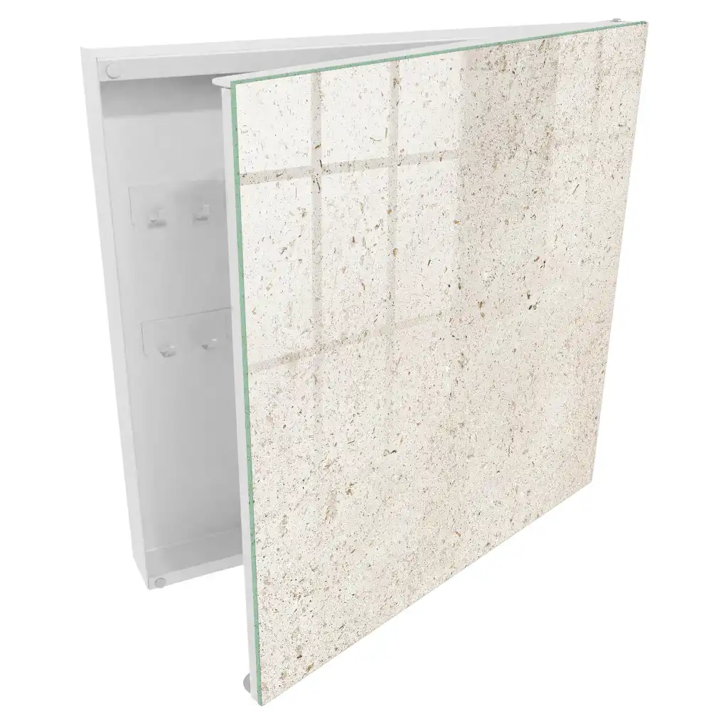 Box na klíče s jemnou béžovou texturou a přírodním designem
