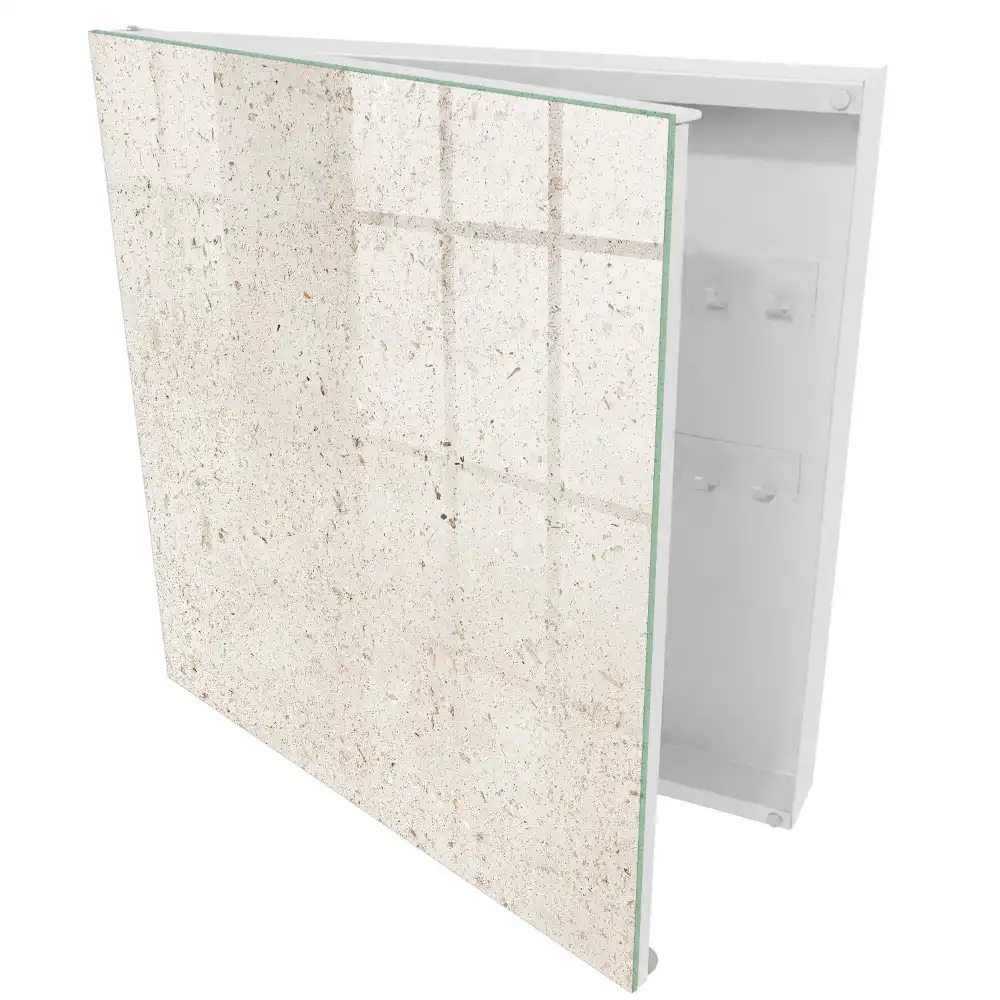 Box na klíče s jemnou béžovou texturou a přírodním designem