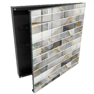 Elegantní box na klíče s mramorovým designem v šedých odstínech