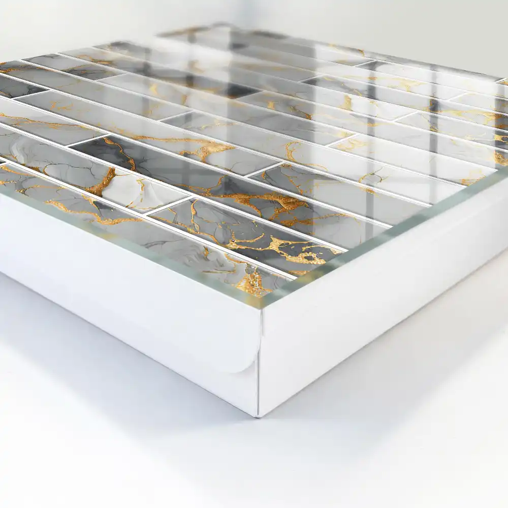 Elegantní box na klíče s mramorovým designem v šedých odstínech