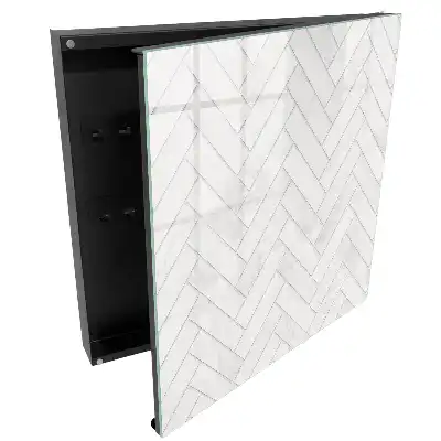 Elegantní box na klíče se vzorem rybí kosti a mramorovým akcentem