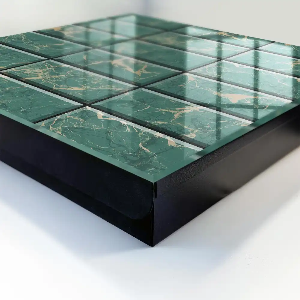 Moderní box na klíče se vzorem zeleného mramoru