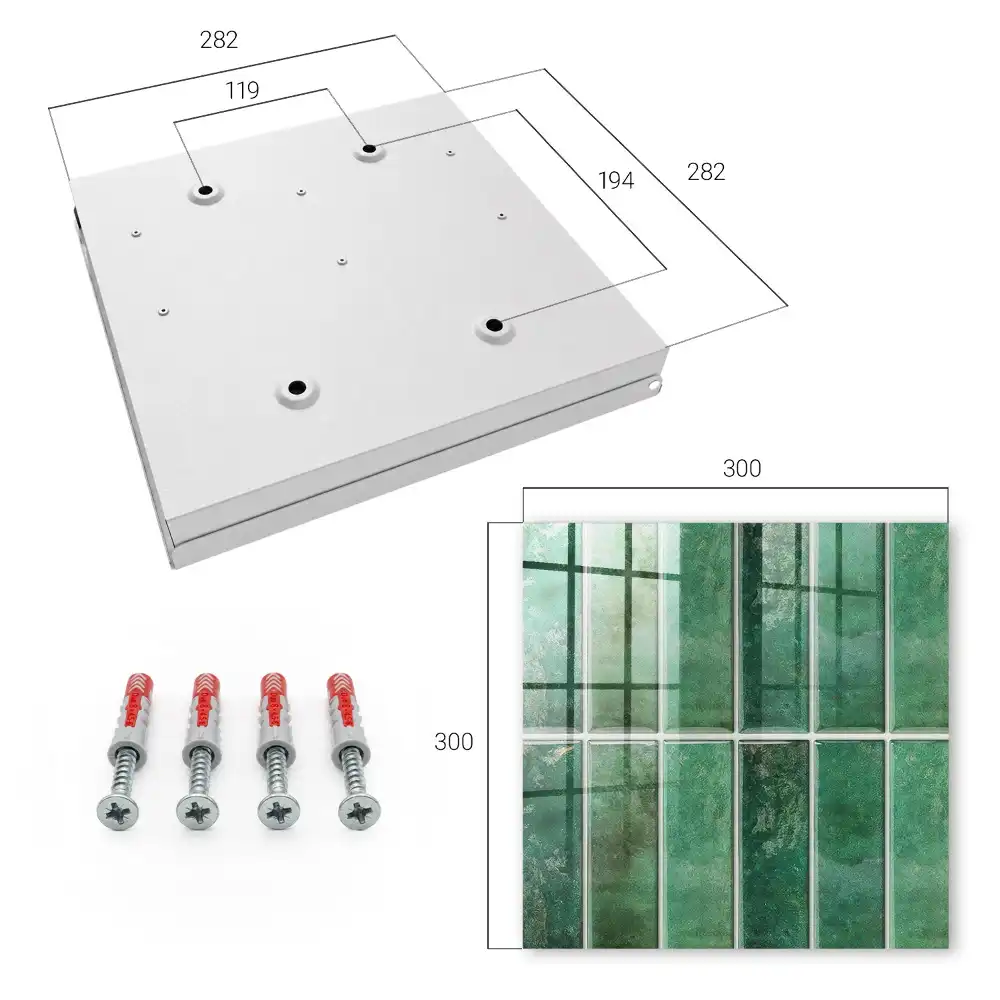 Box na klíče s motivem zelených obdélníků