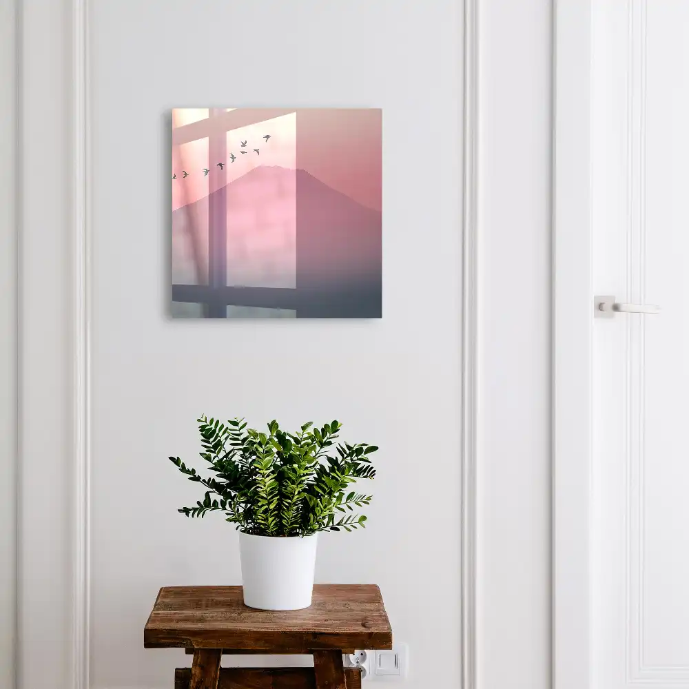 Box na klíče Mírná hora a ptáci na růžové obloze