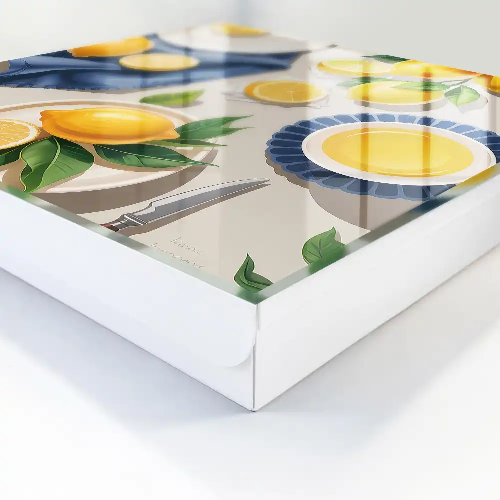 Nástěnná skříňka na klíče s motivem šťavnatých citronů na porcelánu