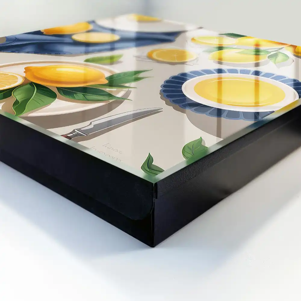 Nástěnná skříňka na klíče s motivem šťavnatých citronů na porcelánu