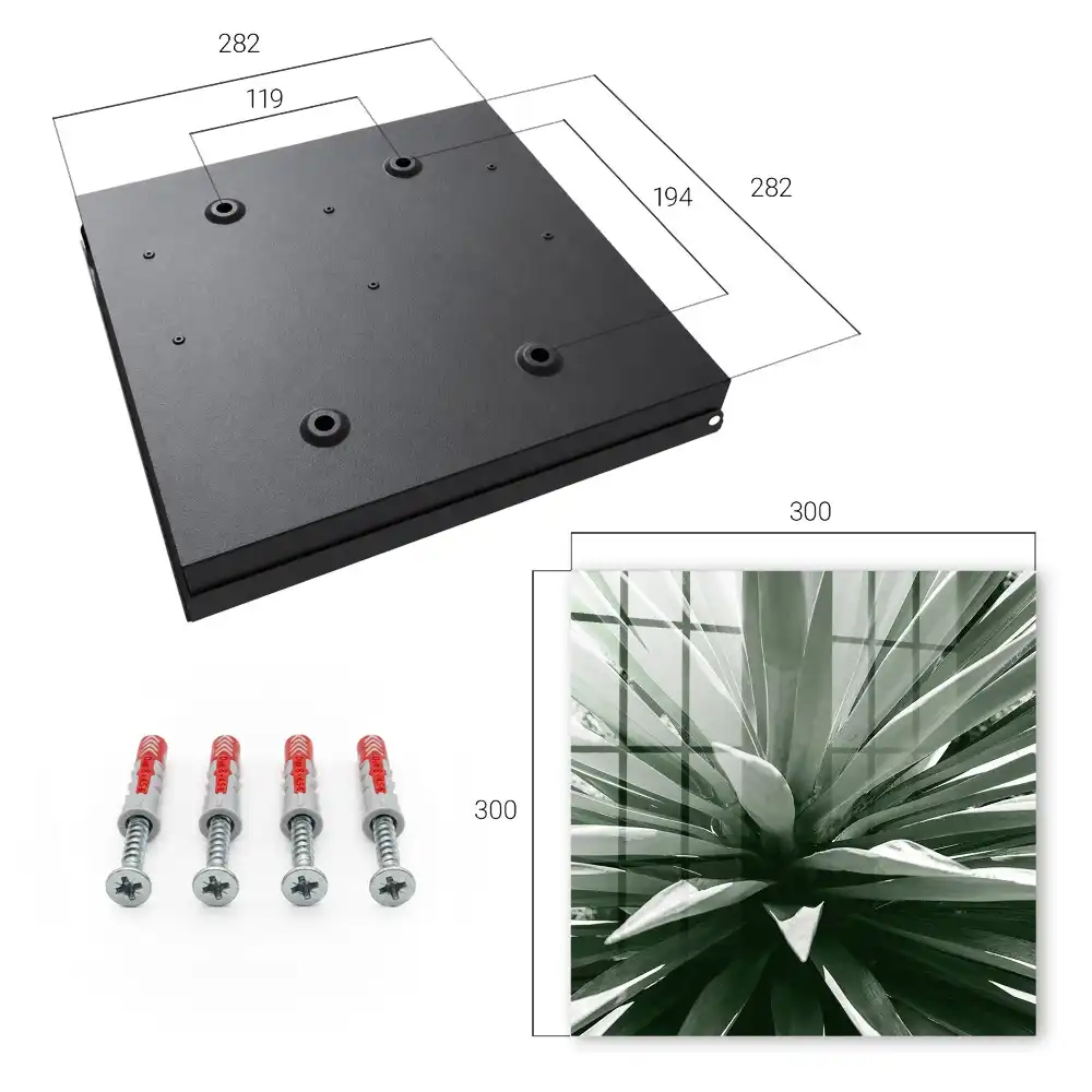 Nástěnná skříňka na klíče s geometrickým motivem agáve