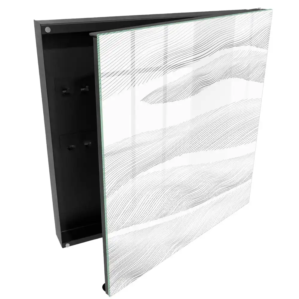 Nástěnná skříňka na klíče s vlnitým designem