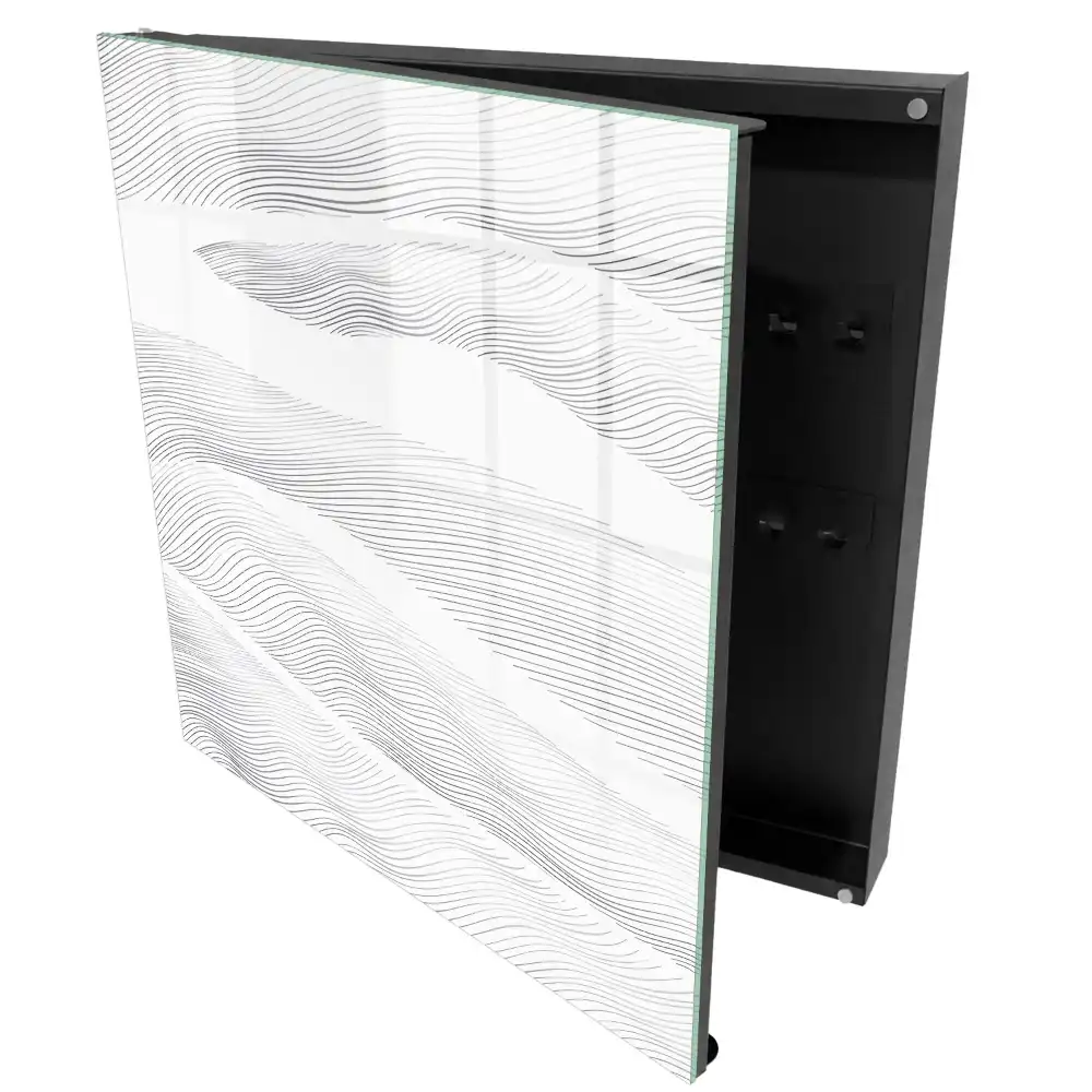 Nástěnná skříňka na klíče s vlnitým designem