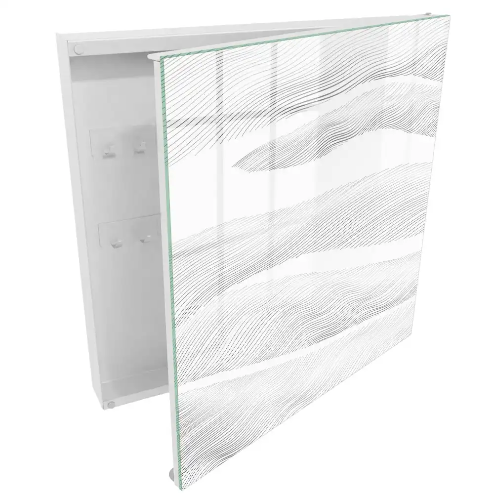 Nástěnná skříňka na klíče s vlnitým designem