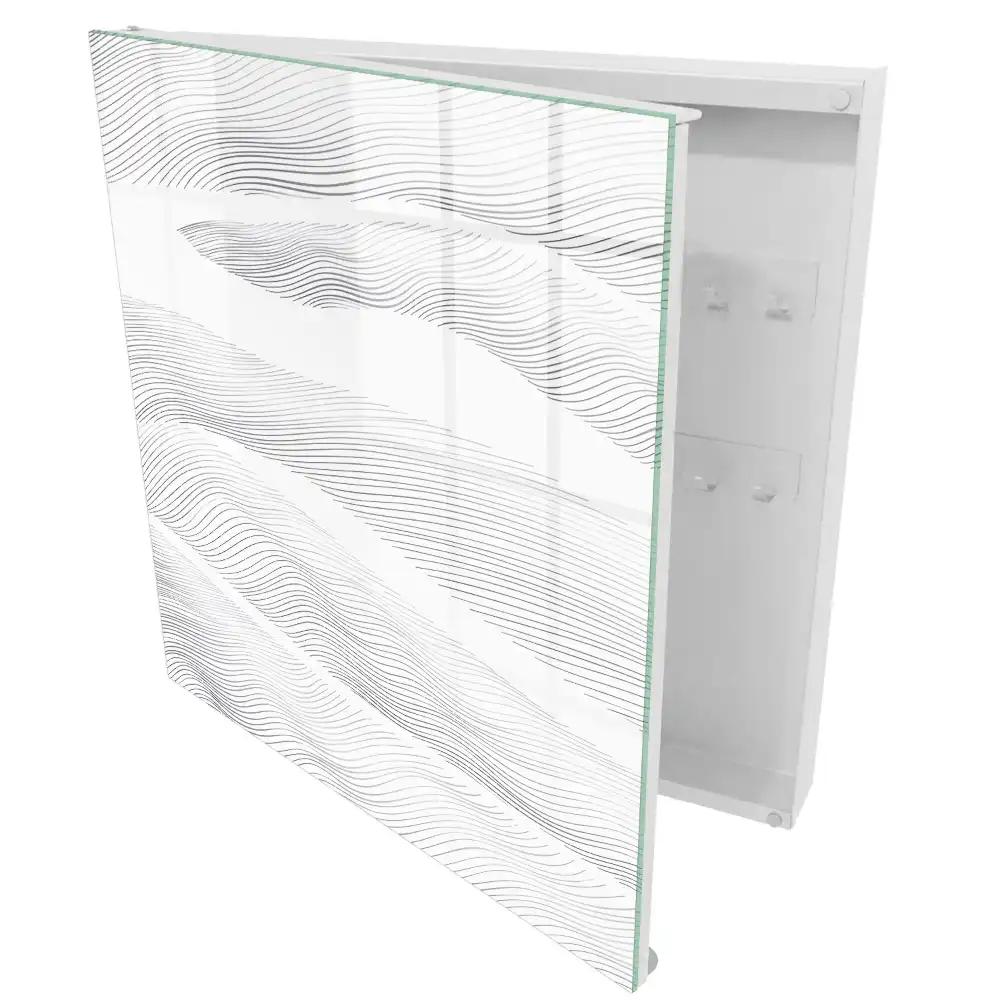 Nástěnná skříňka na klíče s vlnitým designem