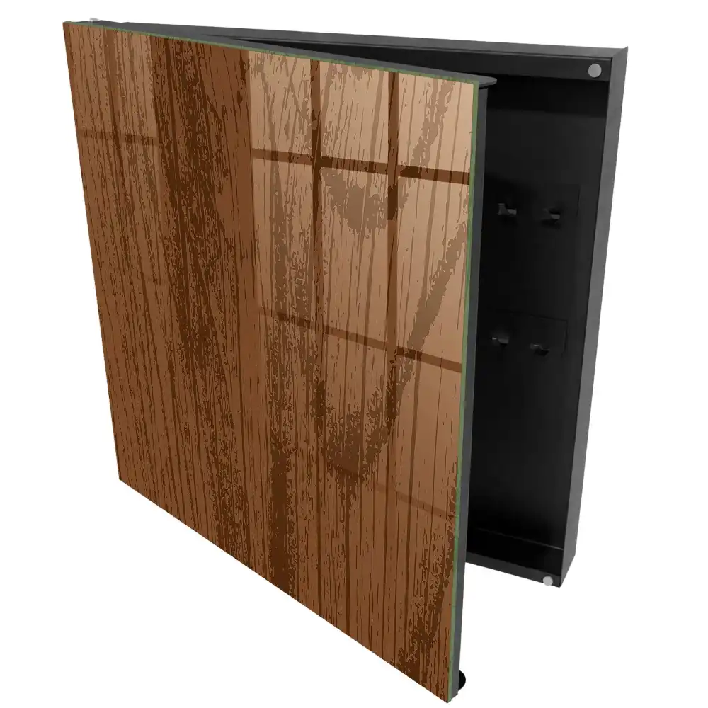 Box na klíče s texturou hnědého dřeva
