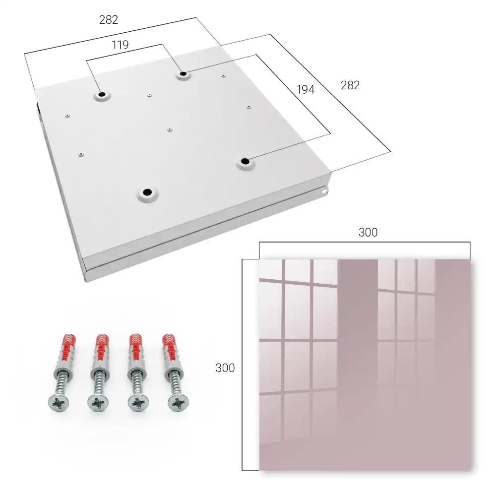 Minimalistická nástěnná skříňka na klíče v růžové barvě