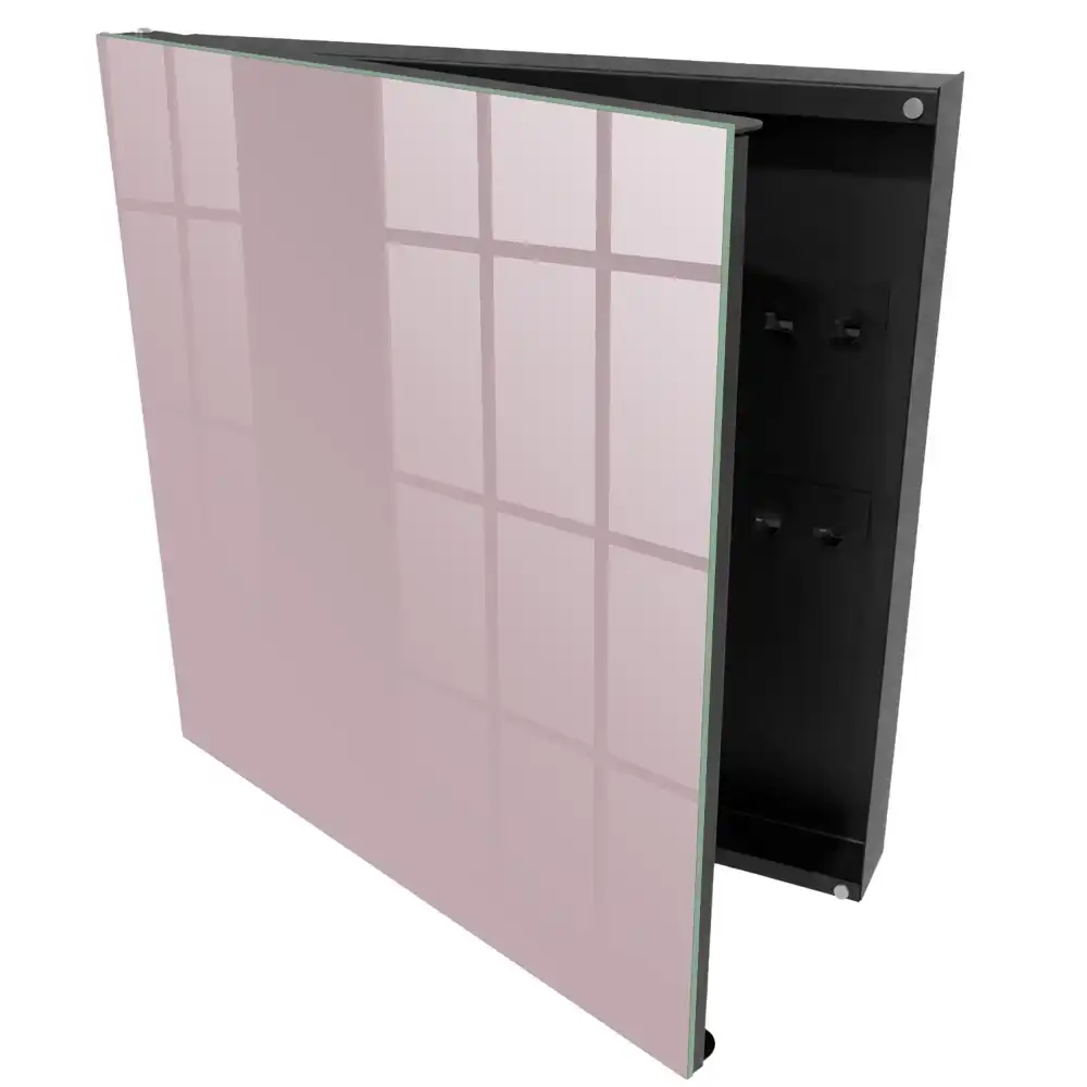 Minimalistická nástěnná skříňka na klíče v růžové barvě