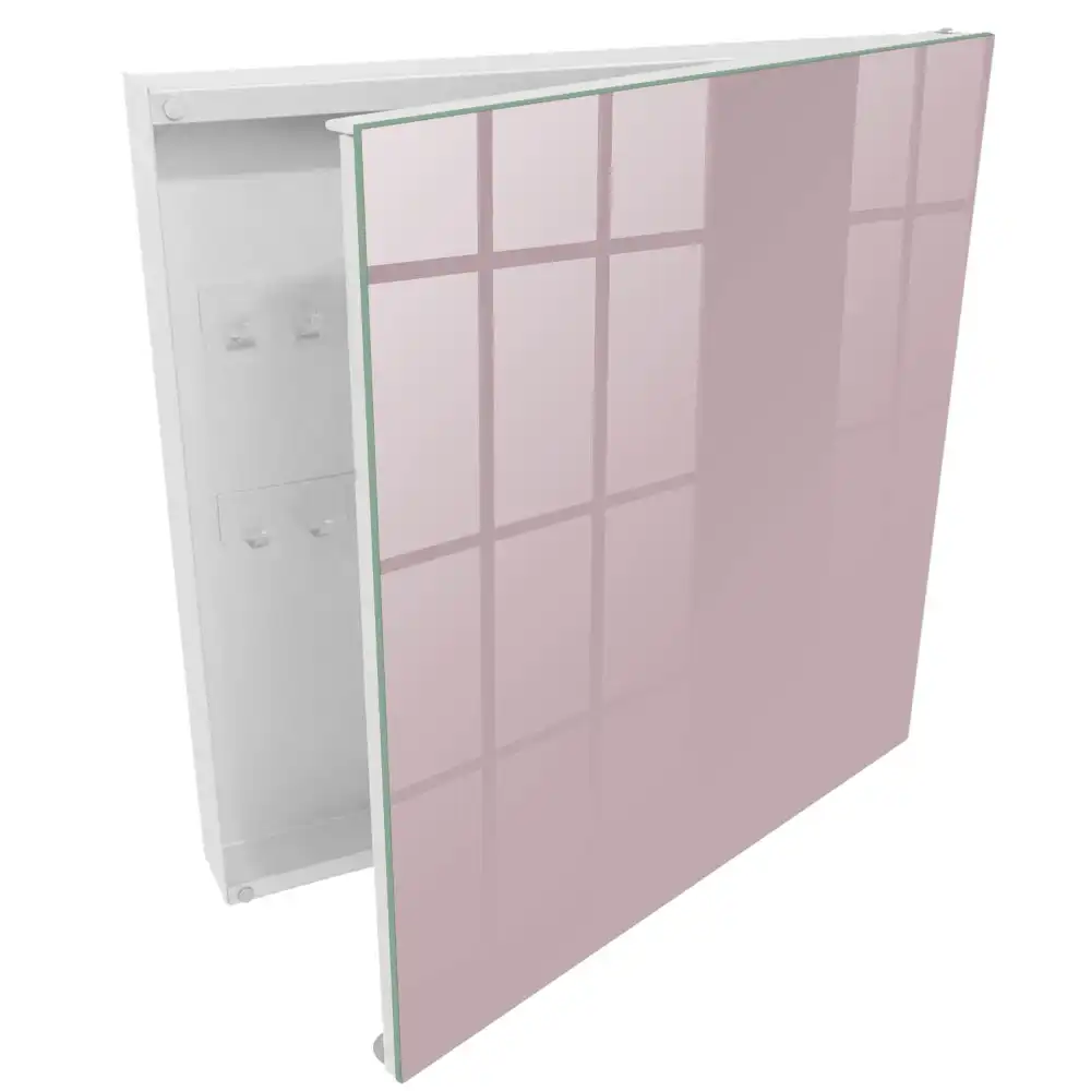 Minimalistická nástěnná skříňka na klíče v růžové barvě