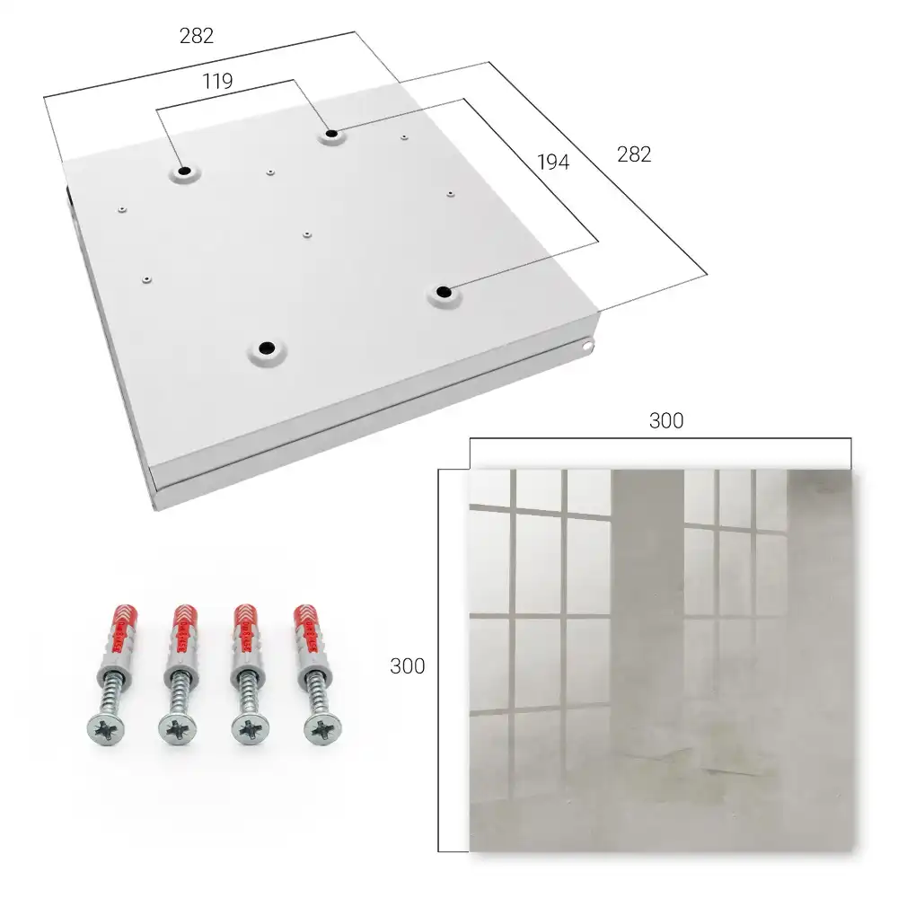 Elegantní nástěnná skříňka na klíče v šedé barvě s minimalistickým designem