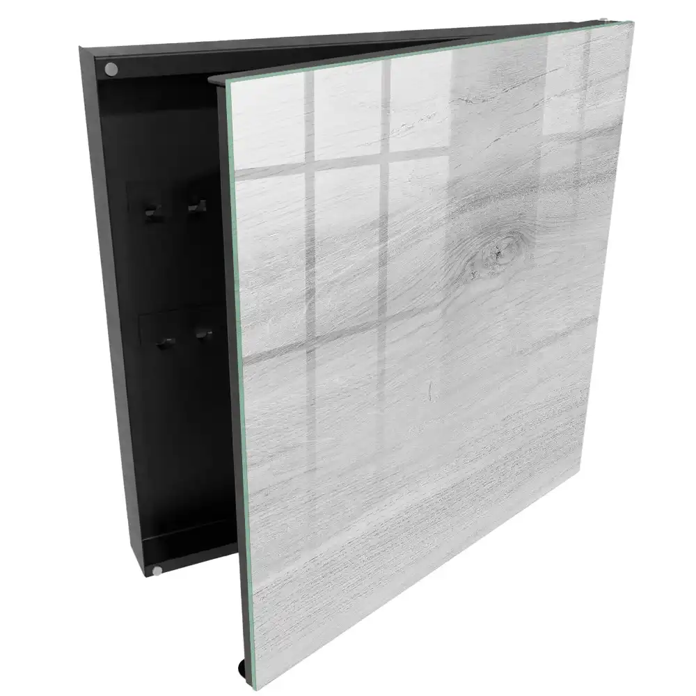 Dřevěná nástěnná skříňka na klíče v přírodním provedení pro minimalisty