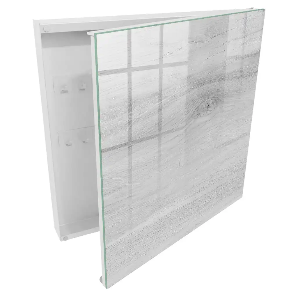 Dřevěná nástěnná skříňka na klíče v přírodním provedení pro minimalisty