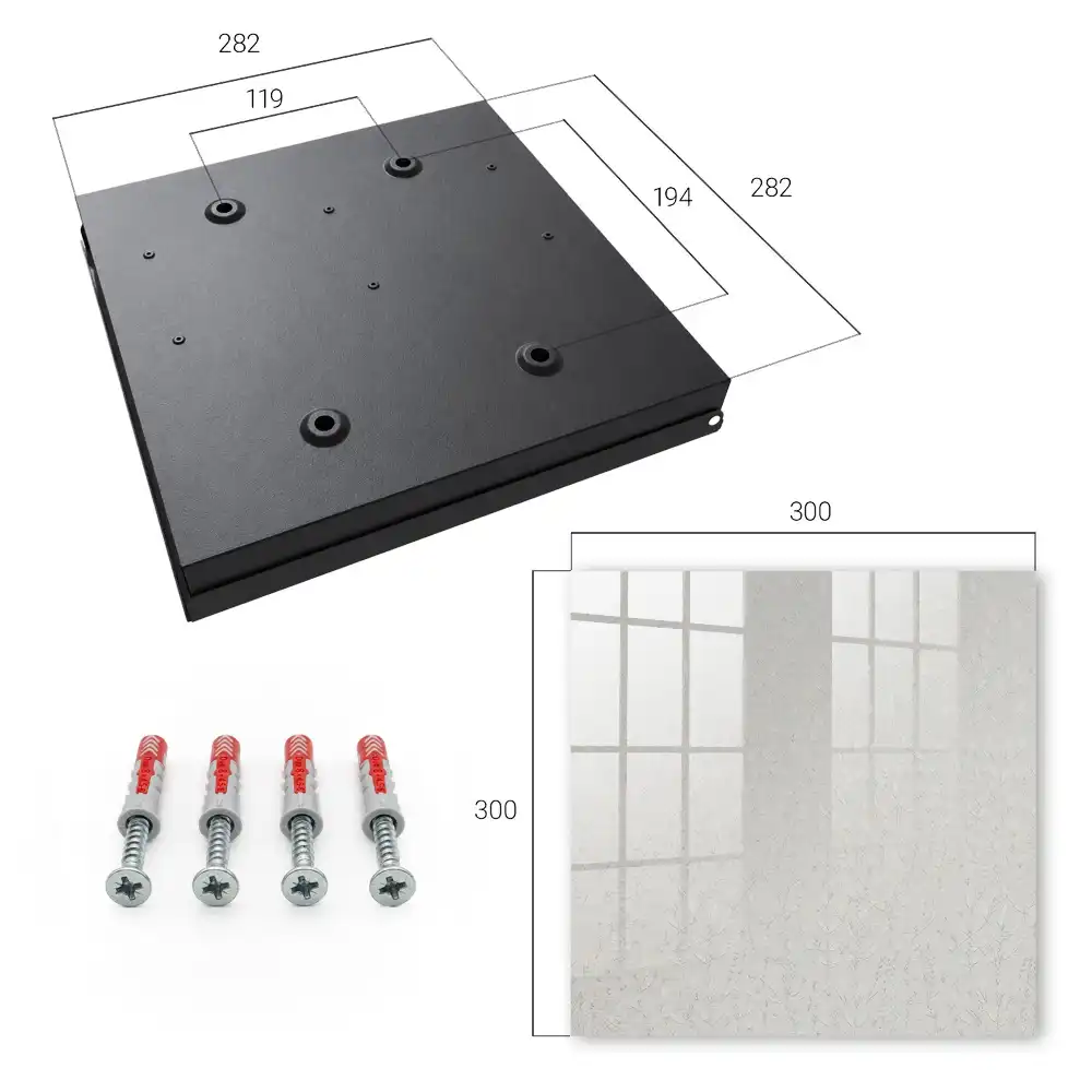 Nástěnná skříňka na klíče s jemným rostlinným vzorem v minimalistickém stylu