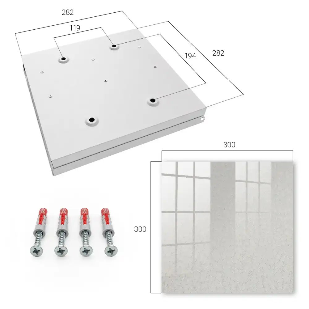 Nástěnná skříňka na klíče s jemným rostlinným vzorem v minimalistickém stylu