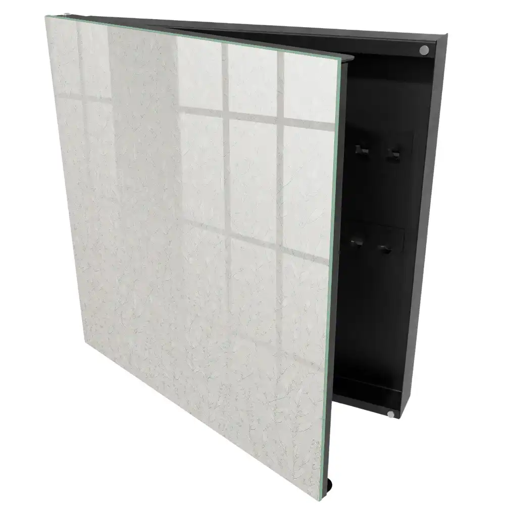 Nástěnná skříňka na klíče s jemným rostlinným vzorem v minimalistickém stylu
