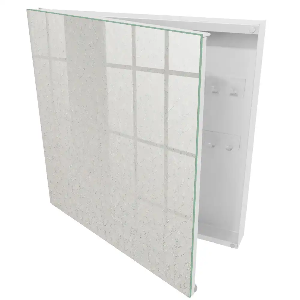 Nástěnná skříňka na klíče s jemným rostlinným vzorem v minimalistickém stylu