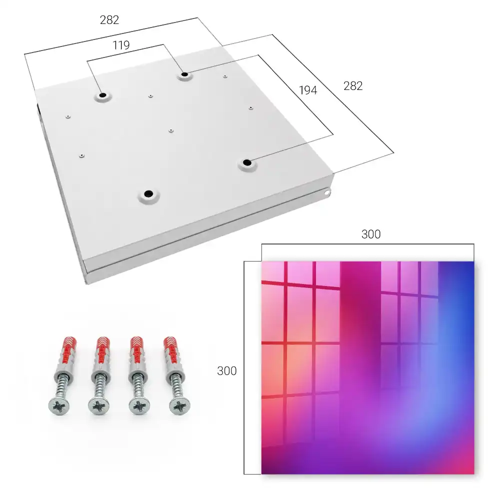 Schránka na klíče v barevné kombinaci růžové, fialové a modré