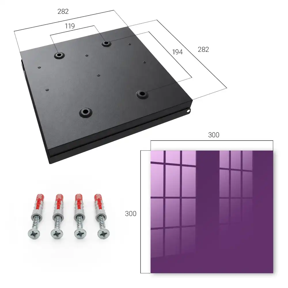 Minimalistický moderní box na klíče ve fialové barvě