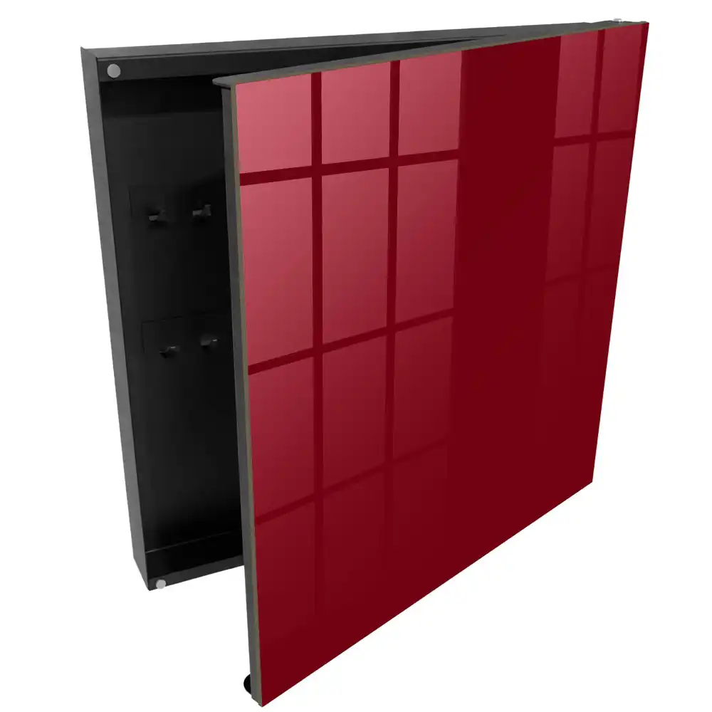 Elegantní minimalistická nástěnná skříňka na klíče ve vínovém odstínu