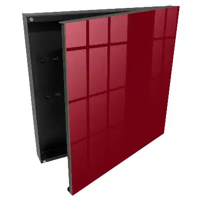 Elegantní minimalistická nástěnná skříňka na klíče ve vínovém odstínu