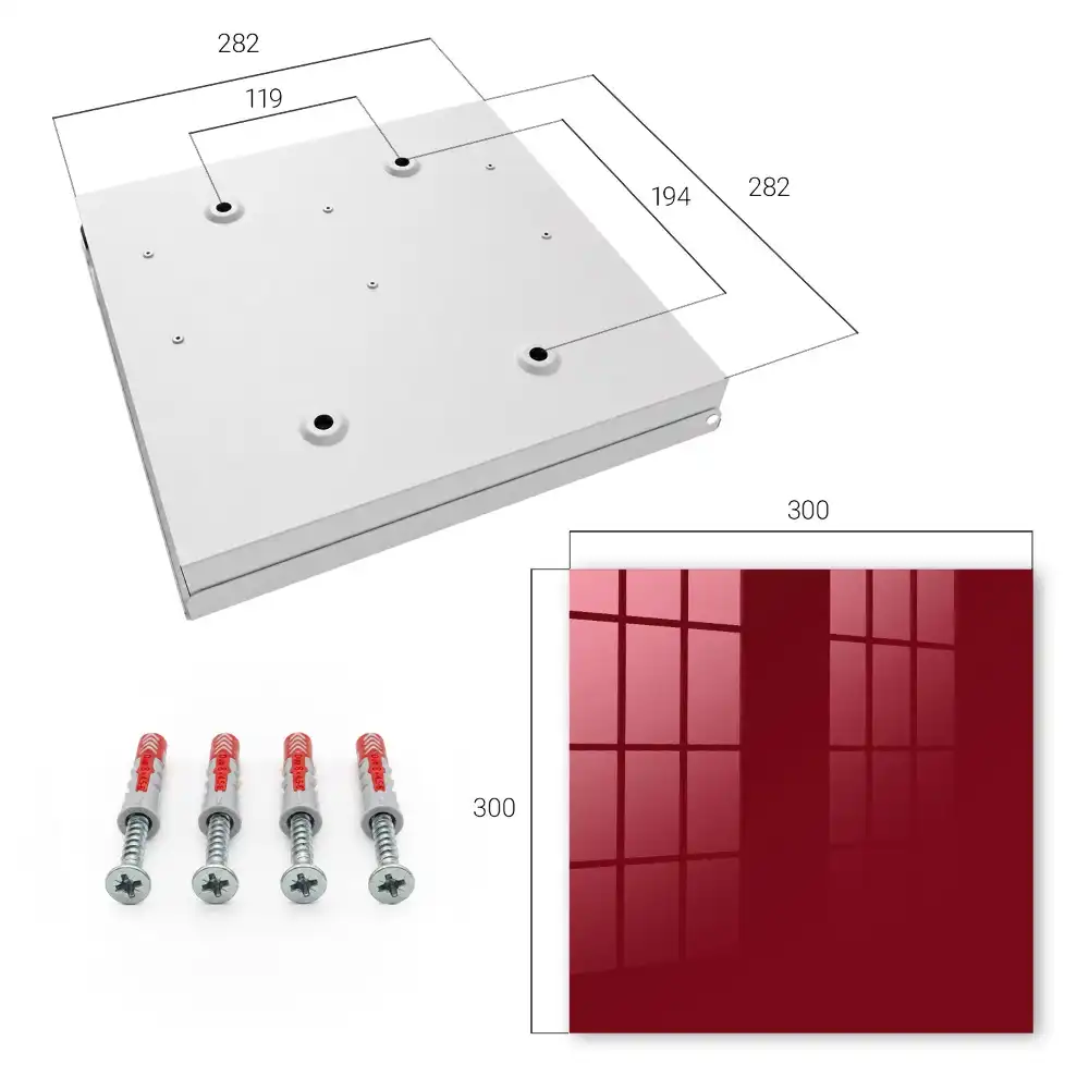 Elegantní minimalistická nástěnná skříňka na klíče ve vínovém odstínu