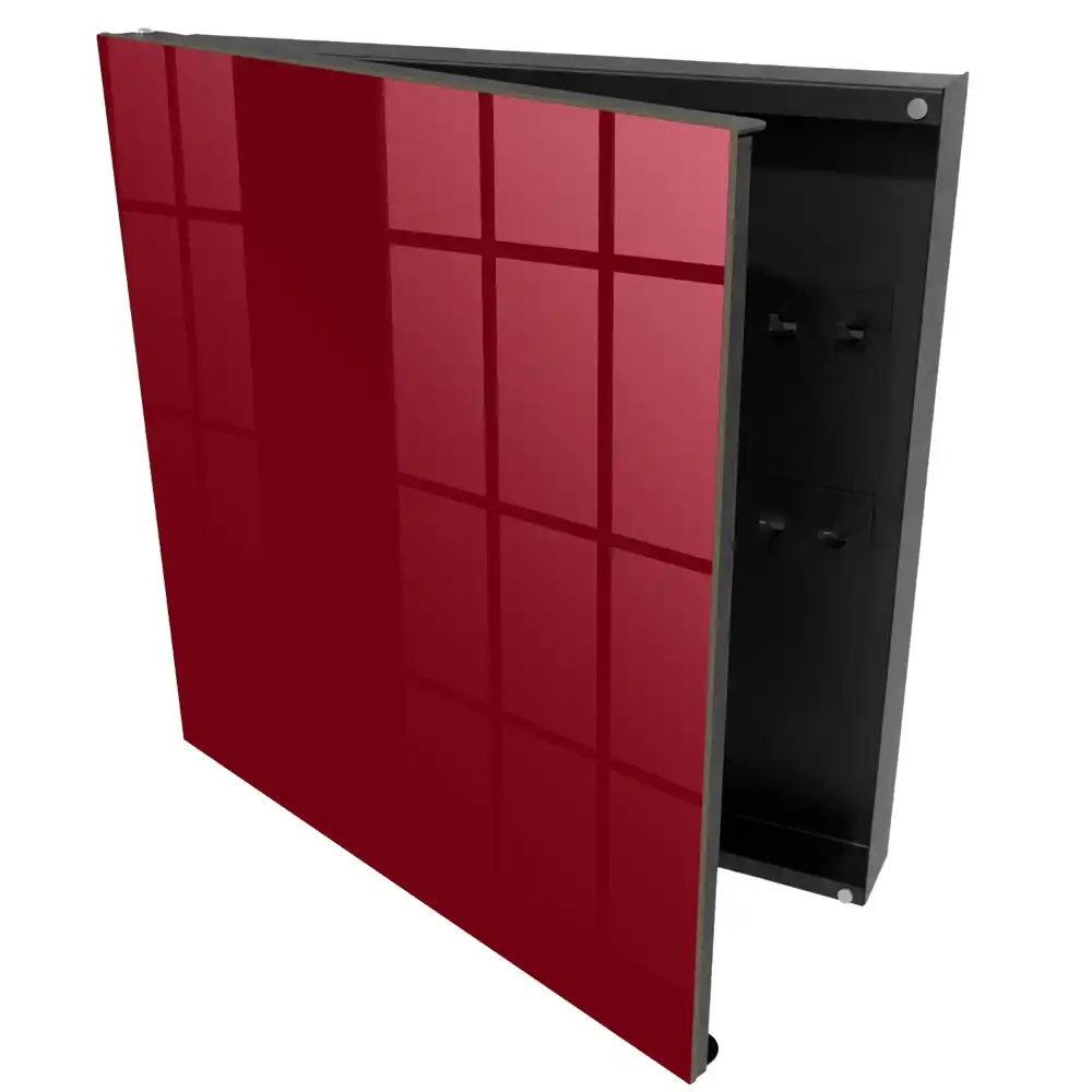 Elegantní minimalistická nástěnná skříňka na klíče ve vínovém odstínu