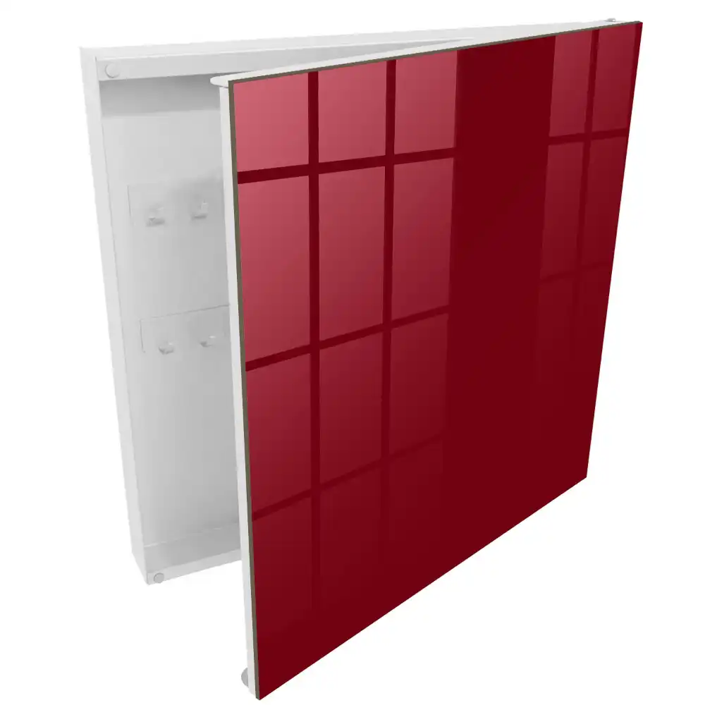 Elegantní minimalistická nástěnná skříňka na klíče ve vínovém odstínu