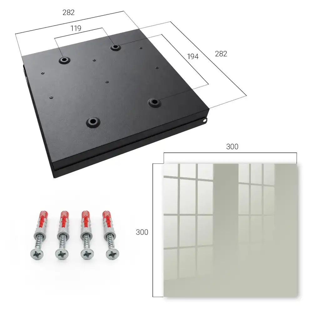 Nástěnná skříňka na klíče v minimalistickém světle krémovém provedení