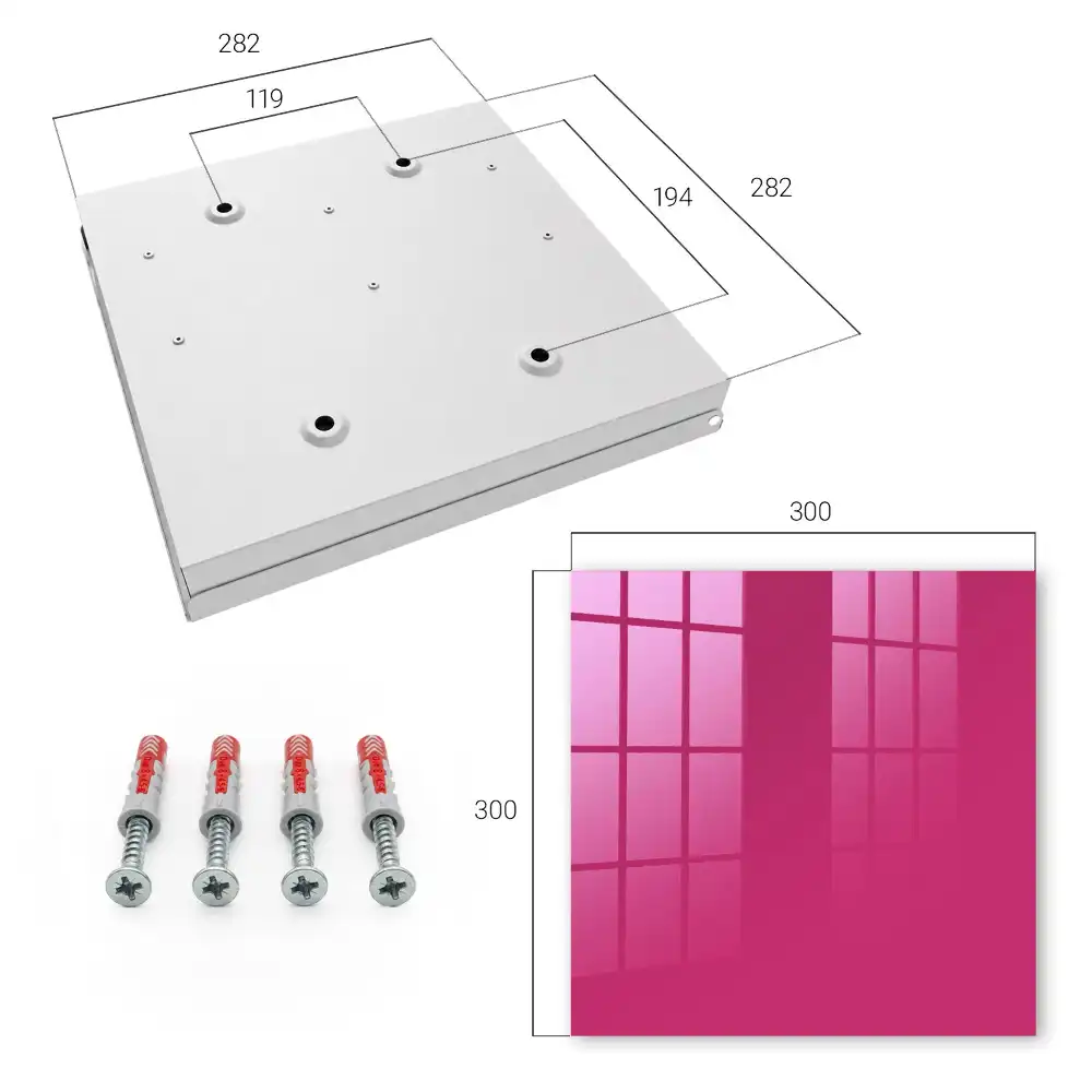 Nástěnná skříňka na klíče v minimalistickém stylu v tmavě fuchsiové barvě