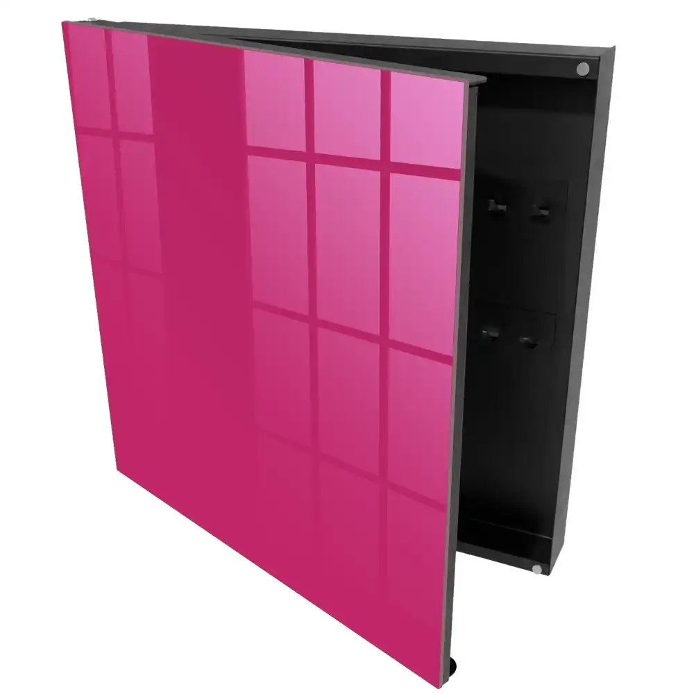 Nástěnná skříňka na klíče v minimalistickém stylu v tmavě fuchsiové barvě