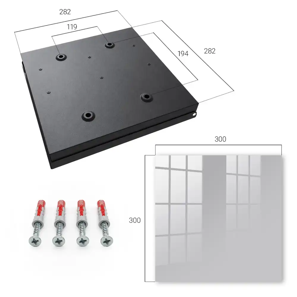 Minimalistický box na klíče s hladkým šedým pozadím